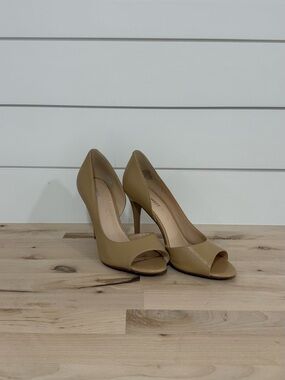 Nine West Nude Peep-Toe Stiletto Pumps
